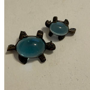 Vintage Aqua Jelly Belly Brooch/Pins Art Deco‎ Glass